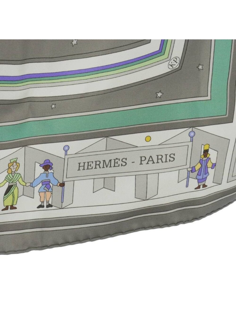 Hermes Scarf Carre 90 Donner la Silk Gray Multicolor - Picture 5 of 7